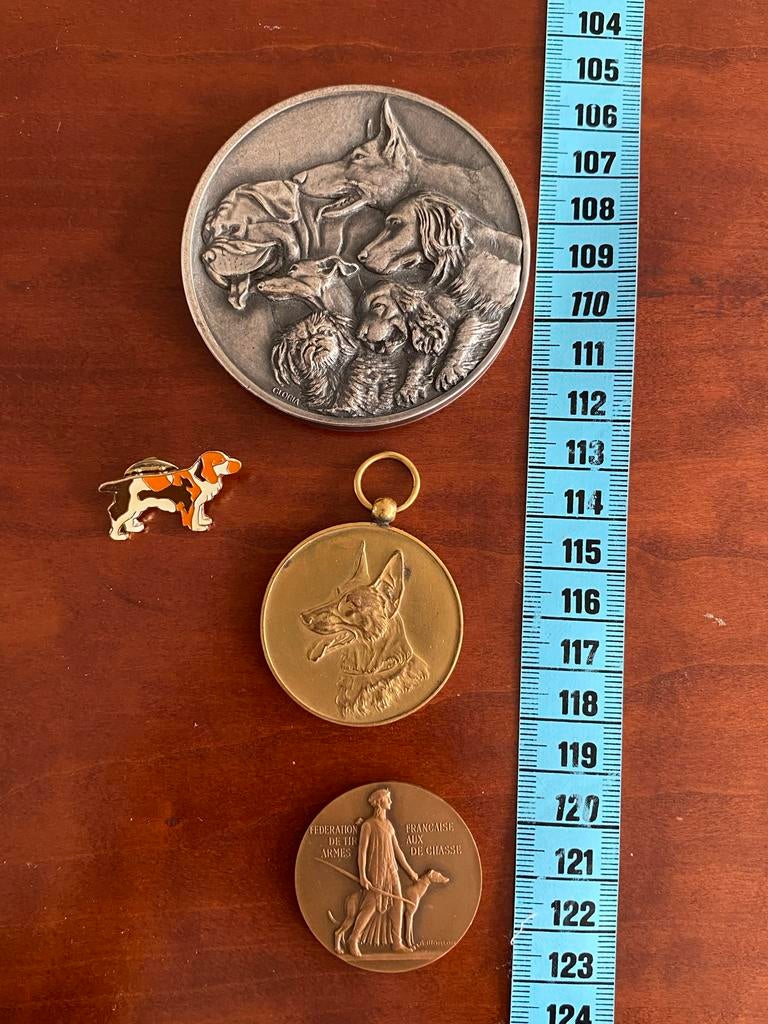 Collectie honden penningen kynologie medailles jacht hond, Ophalen of Verzenden, Brons
