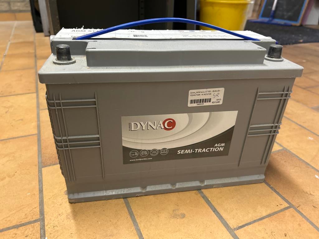 Dynac AGM ST105 Semi-Traction Accu 12V 105Ah, Ophalen, Gebruikt, Universele onderdelen