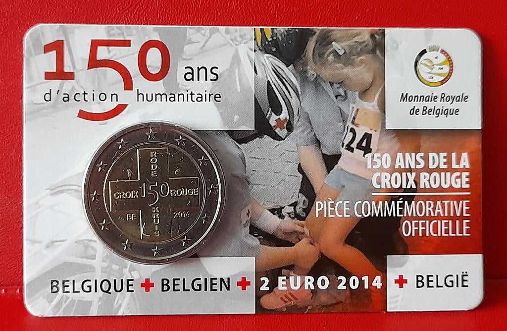 coincard Belgie 2 euro 2014 Rode Kruis (Waalse versie), Ophalen of Verzenden, België, 2 euro, Setje