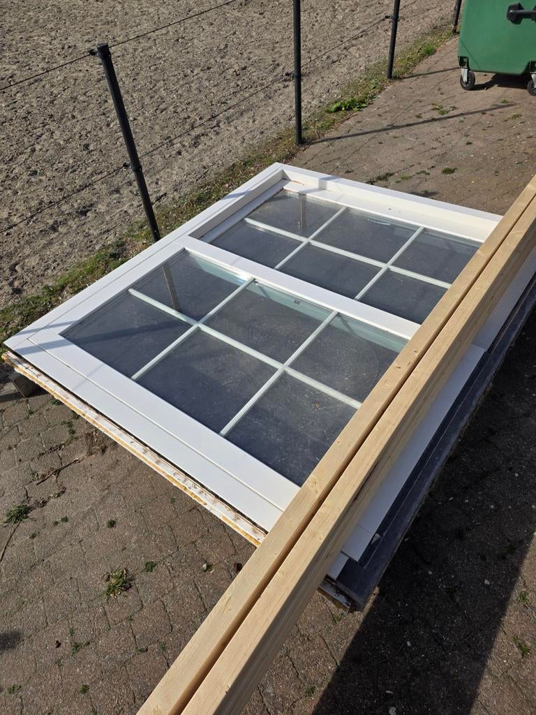 Schuifpui met triple glas en hardstenen dorpel 253x225cm, Overige materialen, Gebruikt, 225 cm of meer, Ophalen of Verzenden