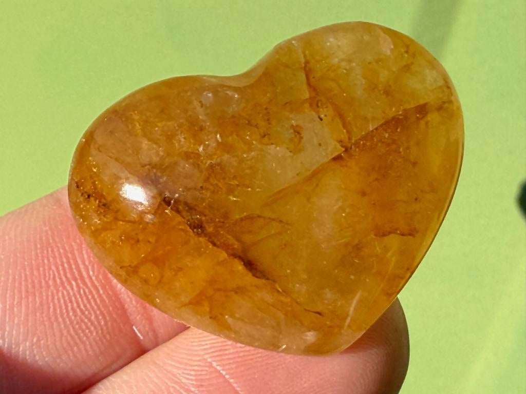 Golden Healer hartje Limonietkwarts mineralen BB, Ophalen of Verzenden, Mineraal