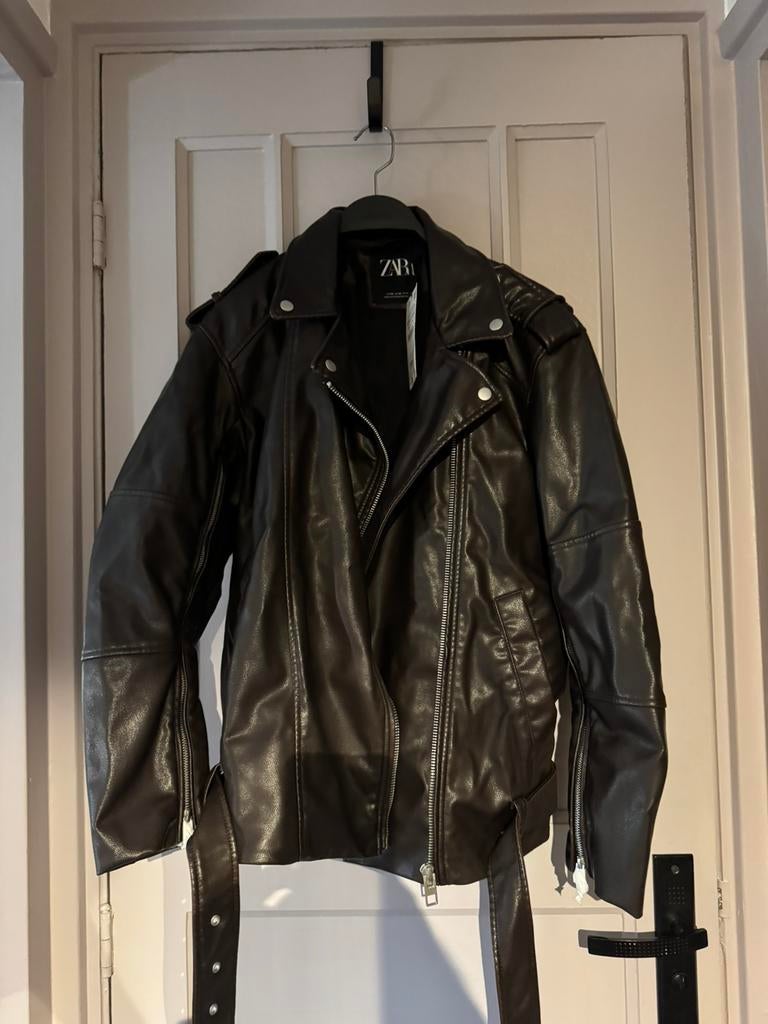 Zara leren jas nieuw, Ophalen of Verzenden, Zo goed als nieuw, Bruin