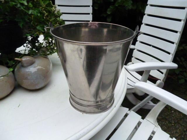 champagne bier wijn koeler chroom emmer Ø 30 x 32 cm, Huis en Inrichting, Woonaccessoires | Wijnrekken, Zo goed als nieuw, Minder dan 50 cm