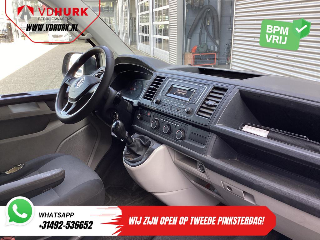 Volkswagen Transporter 2.0 TDI 150 pk L2 DC Dubbel Cabine EX, Auto's, Bestelauto's, Voorwielaandrijving, Stof, Gebruikt, Euro 6