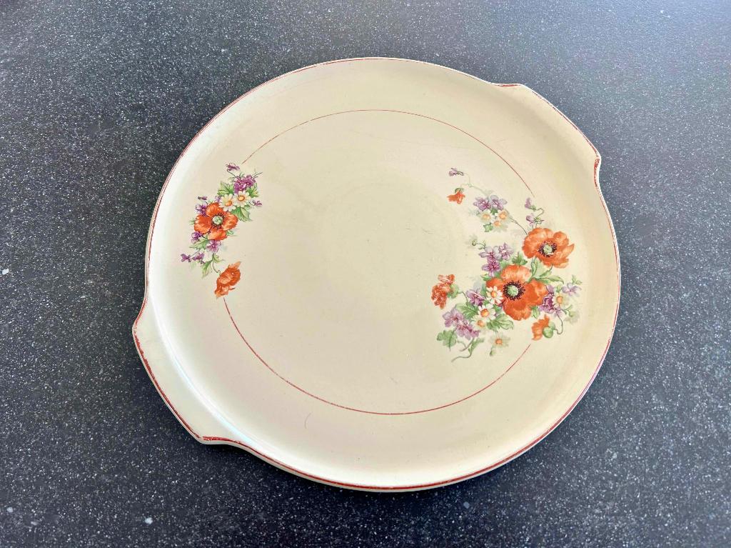 BROCANTE Grote, platte franse schaal 34cm doorsnede, Ophalen of Verzenden