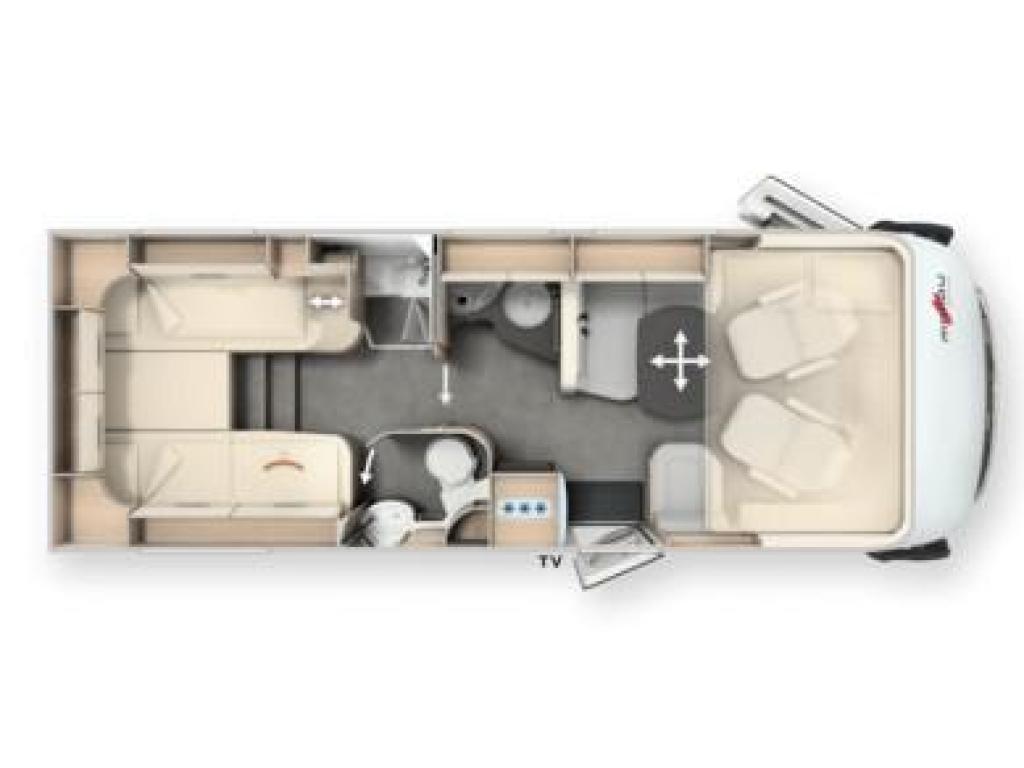 Malibu I 440 LE Lengtebedden, Hefbed, Integraal, Fiat, Bedrijf, L-zit