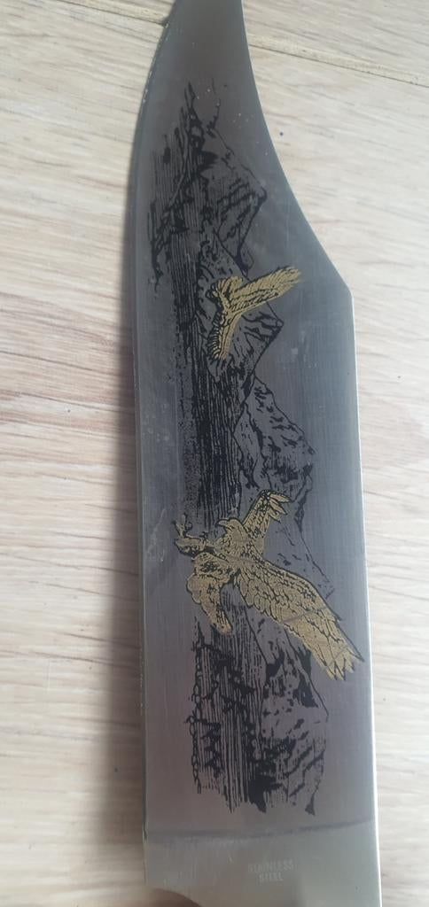 Decoratief mes met adelaarsmotief en geweigreep, Ophalen, Gebruikt