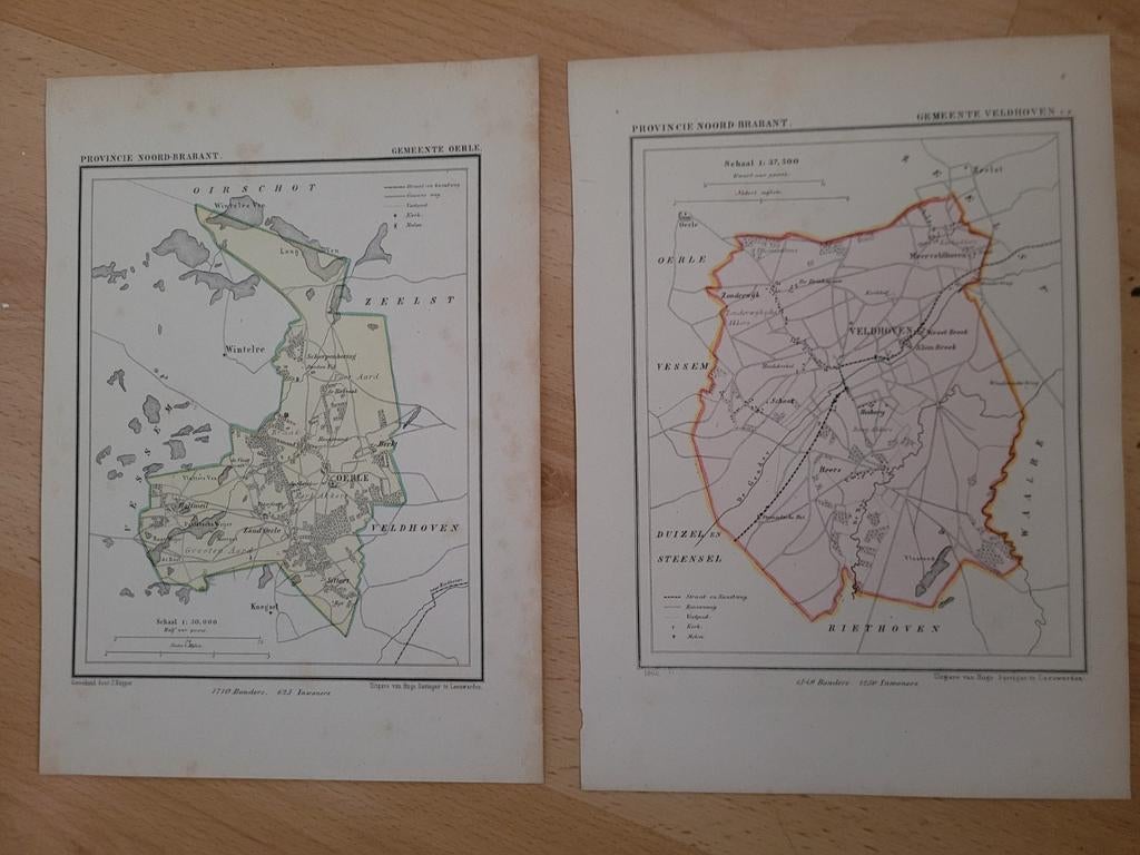 Kadasterkaarten Kuijper Oerle Veldhoven 1966, Ophalen of Verzenden, Gelezen, 1800 tot 2000, Landkaart