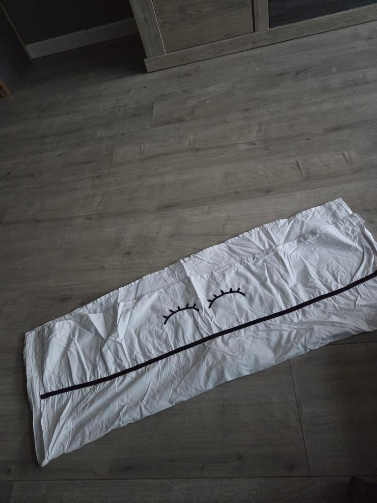 Meyco ledikant laken met dichte oogjes, 1 keer gebruikt, Jongetje of Meisje, Wit, Overige typen, Ophalen of Verzenden