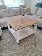 Salontafel vierkante wit hout, Ophalen, Gebruikt, 50 tot 100 cm, Vierkant