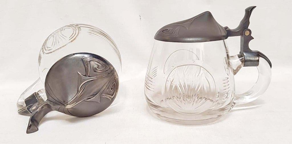 Paar bierpullen Jugendstil WMF., Antiek en Kunst, Antiek | Servies los, Ophalen of Verzenden