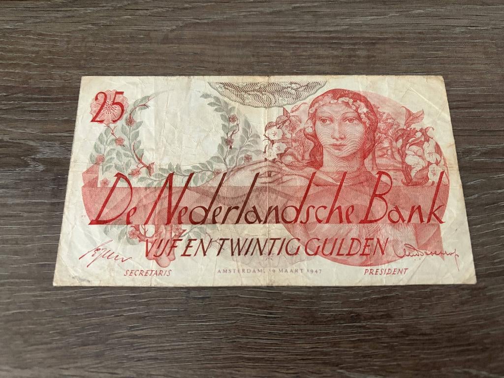 Replacement biljet 25 gulden Flora, 1947, Postzegels en Munten, Bankbiljetten | Nederland, Ophalen of Verzenden, 25 gulden