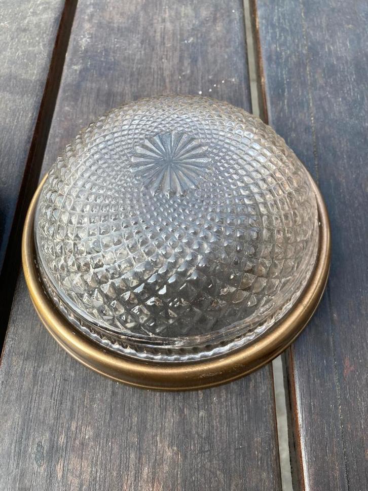 Klassieke Plafonnière., Huis en Inrichting, Lampen | Plafondlampen, Zo goed als nieuw, Glas, Metaal, Ophalen of Verzenden