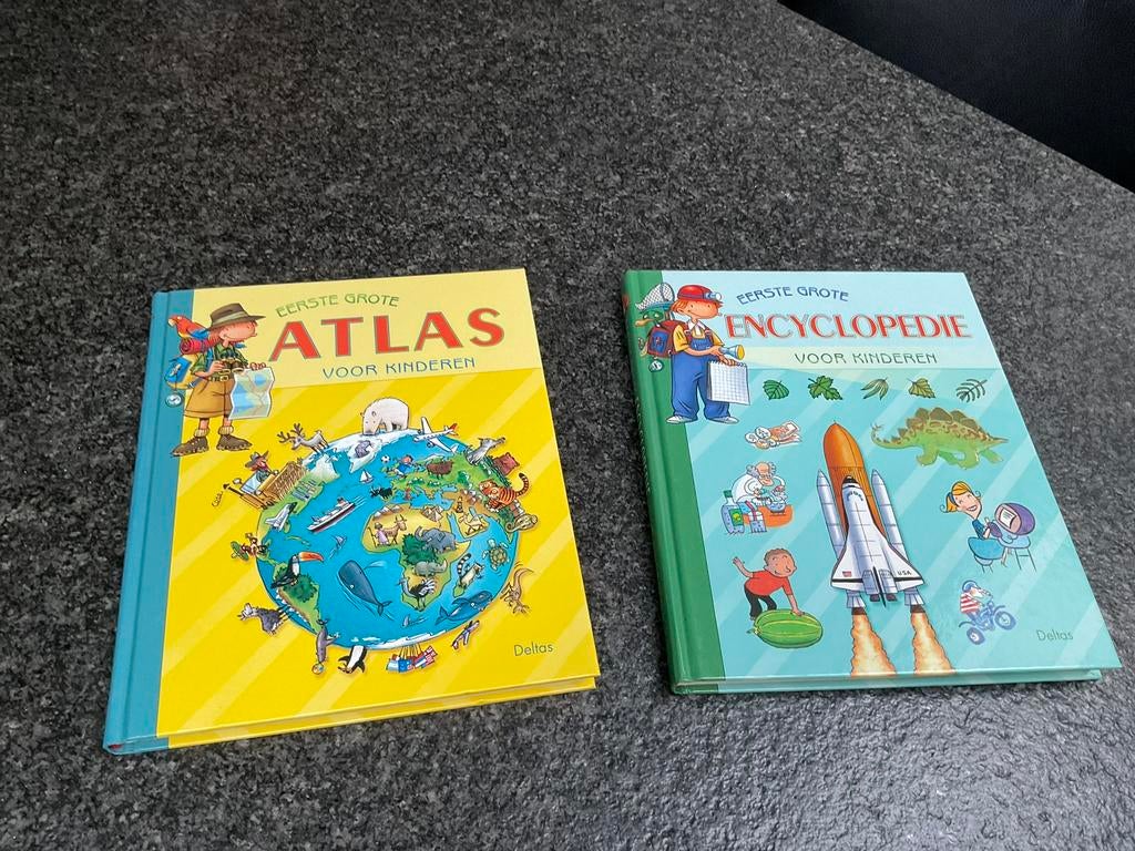 Eerste grote Atlas en Encyclopedie voor kinderen Deltas, Boeken, Kinderboeken | Jeugd | onder 10 jaar, Ophalen, Zo goed als nieuw