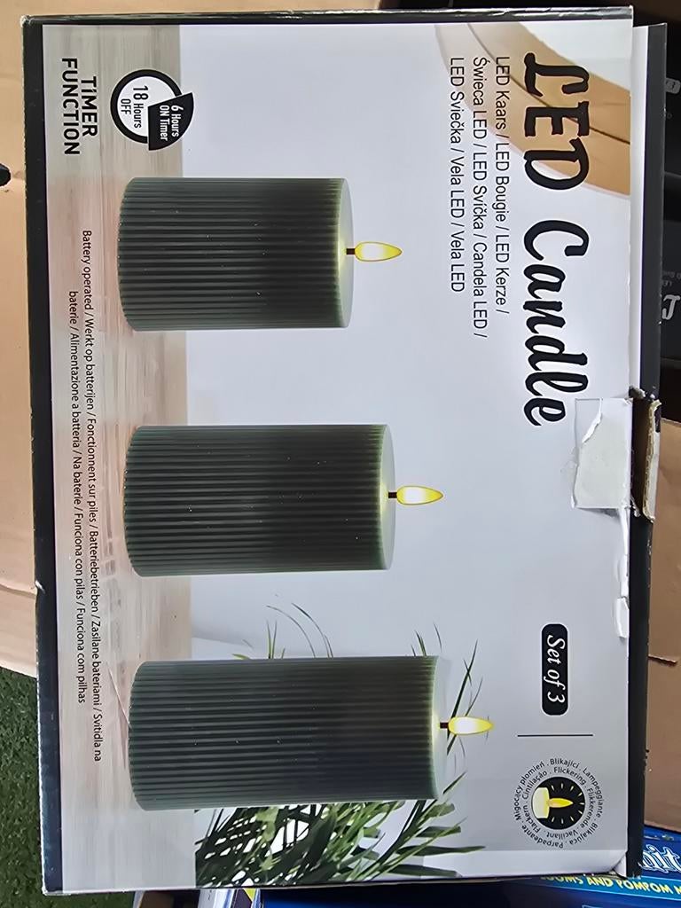 Set van 3 LED Kaarsen met Timerfunctie - Nieuw, Huis en Inrichting, Woonaccessoires | Kandelaars en Kaarsen, Kunststof, Nieuw