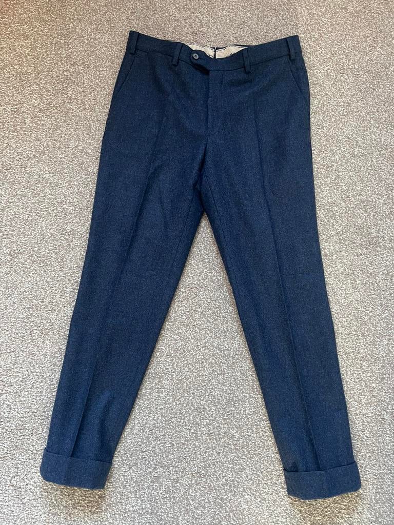 SUITSUPPLY Soho Slim Fit Flannel Pantalon  Maat 48 W32, Kleding | Heren, Broeken en Pantalons, Ophalen of Verzenden, Zo goed als nieuw