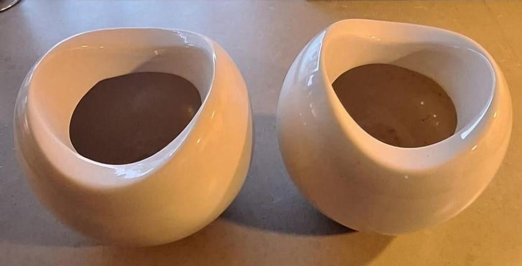 2 orchideeën vazen, Huis en Inrichting, Woonaccessoires | Vazen, Ophalen of Verzenden, Gebruikt, Wit, Aardewerk of Porselein