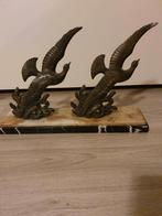 Beeld met twee vogel  van brons, Antiek en Kunst, Antiek | Koper en Brons, Ophalen of Verzenden, Brons