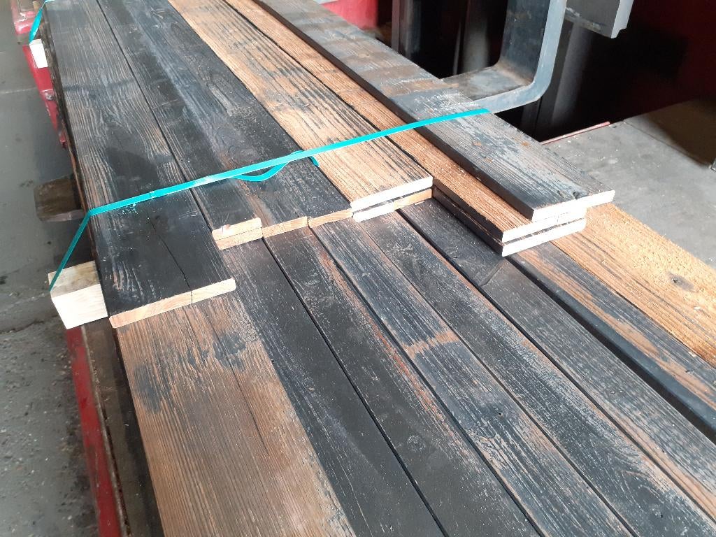 Partij wandbekleding Thermo Vuren geborsteld - 8.10m2, Tuin en Terras, Ophalen of Verzenden, Minder dan 180 cm, Planken