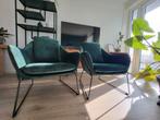 2x Fauteuil Valencia van Goossens - Velours groen, Huis en Inrichting, Fauteuils, Ophalen, 75 tot 100 cm, Zo goed als nieuw, Stof