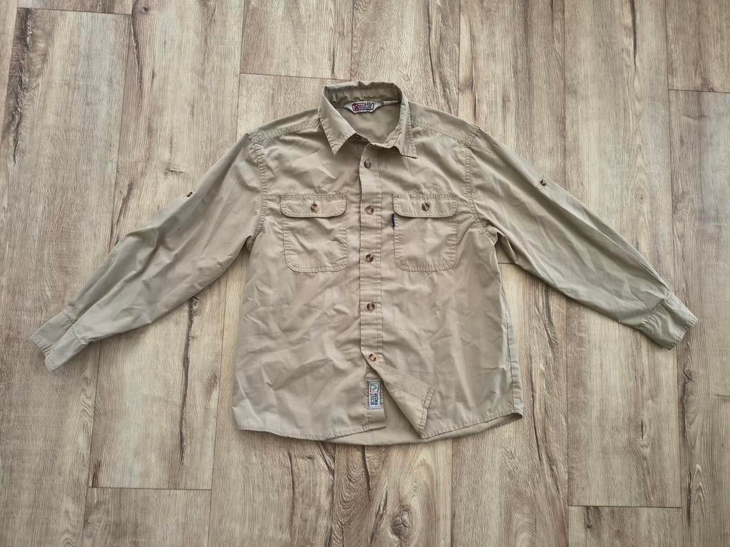 Mooie beige scoutingblouse, Scouts uniform, Scoutfit, 146., Verzamelen, Scouting, Ophalen, Gebruikt, Onb, Onb