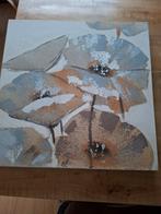 Schilderij Klaprozen Pastel Beige 60x60, Ophalen of Verzenden