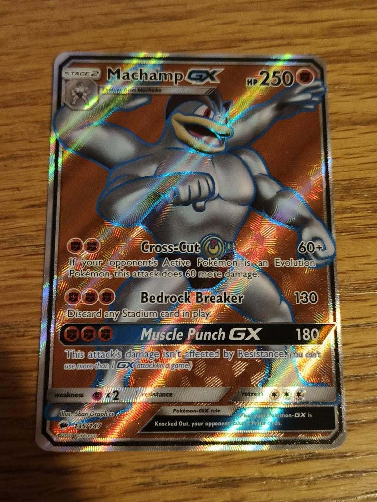 Machamp GX 135/147 burning shadows, Ophalen of Verzenden, Gebruikt, Losse kaart, Foil