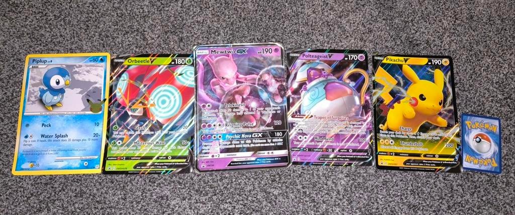 Pokemon XL Kaarten - Mewtwo, Pikachu, Orbeetle, Polteageist, Hobby en Vrije tijd, Verzamelkaartspellen | Pokémon, Ophalen of Verzenden