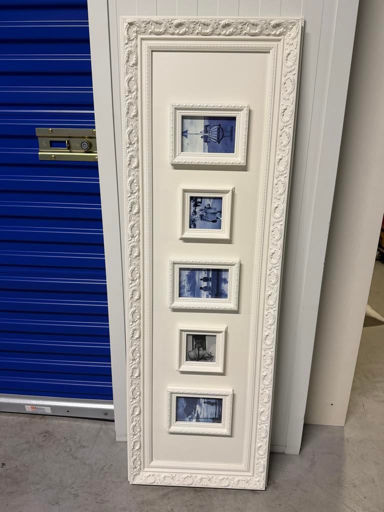 Grote sierlijke fotolijst / collage lijst wit brocante, Ophalen, Minder dan 50 cm, Gebruikt, 75 cm of meer