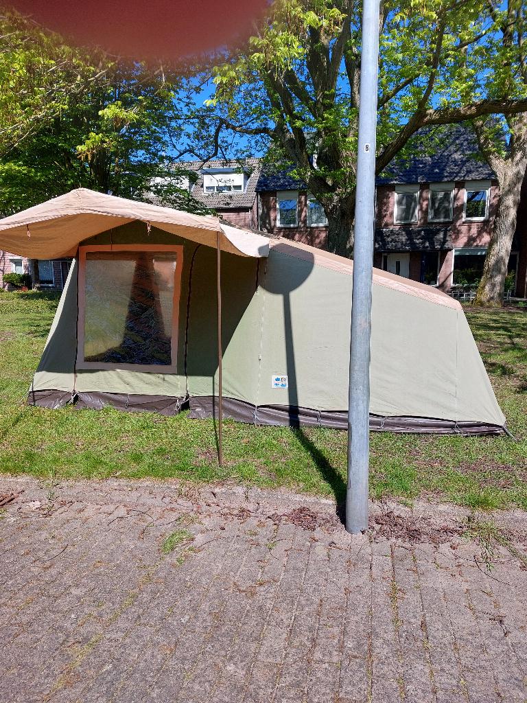 Walker 4 persoons katoenen bungalow tent, Caravans en Kamperen, Tenten, Ophalen, Gebruikt, Tot en met 4