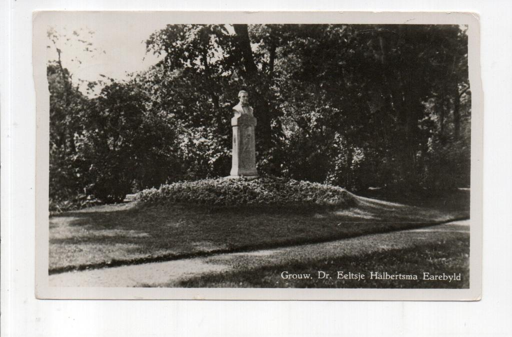 Grouw, 1959. Dr. Eeltje Halbertsma Earebyld., Ophalen of Verzenden, 1940 tot 1960, Gelopen, Friesland
