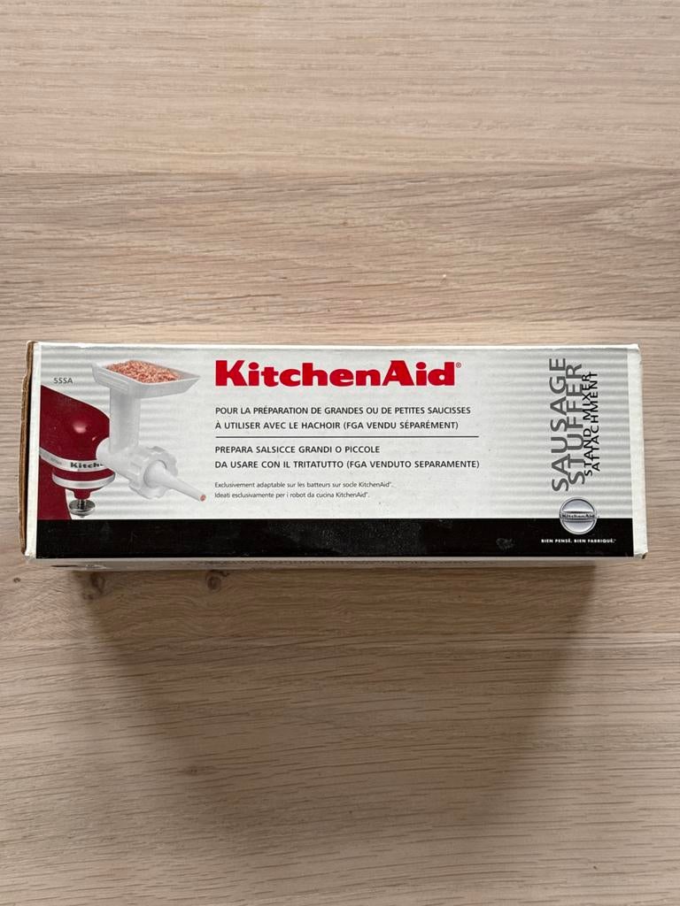 KitchenAid Worstvuller Opzetstuk voor Vleesmolen (SSSA), 4 liter of meer, Ophalen of Verzenden, Nieuw, 3 snelheden of meer