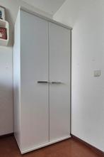 Witte kledingkast met 3 planken en hangroede, Ophalen, Gebruikt, Met plank(en), 50 tot 100 cm