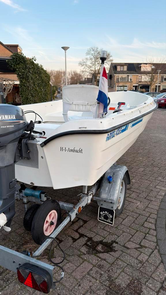 Ryds 435 S met Yamaha 6PK 4T en Marlin kanteltrailer, Watersport en Boten, Vis- en Consoleboten, Gebruikt, Tot 10 pk, 3 tot 6 meter