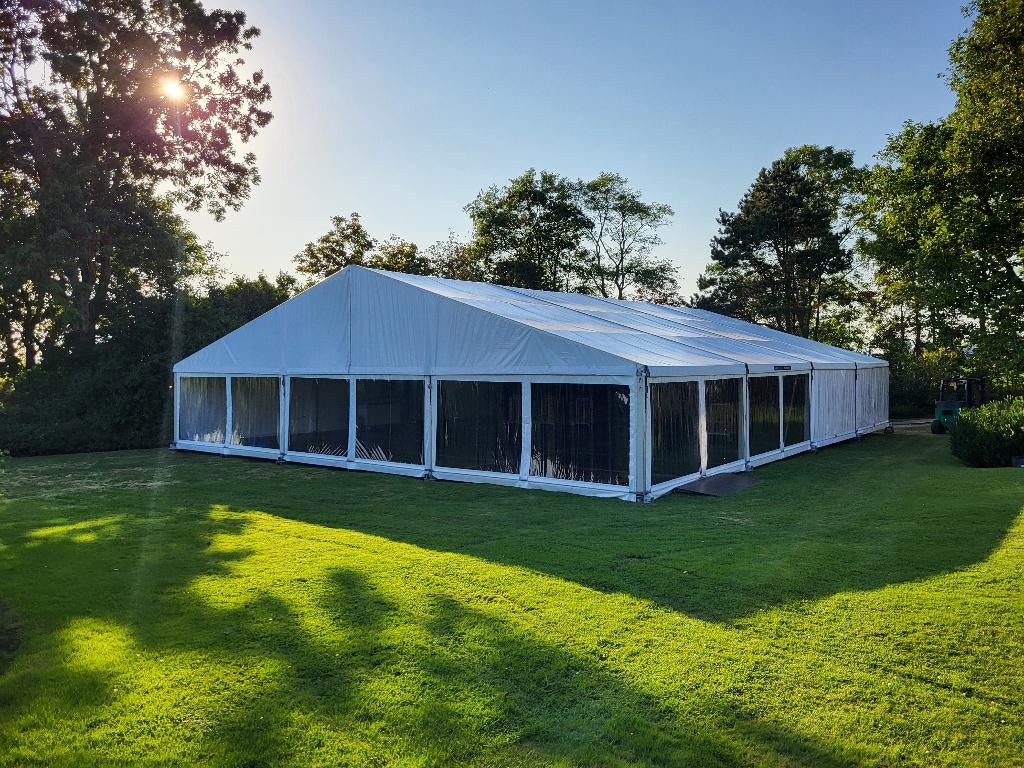 Feesttent, Aluminiumhal, Tent, Pagode of Partytent huren, Verzenden, Partytent, 6 meter of meer, Zo goed als nieuw