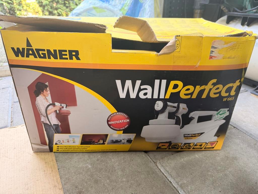 Wagner WallPerfect W665 Verfspuit - 1x gebruikt, Ophalen of Verzenden, Gebruikt, Verfspuit of Verfpomp