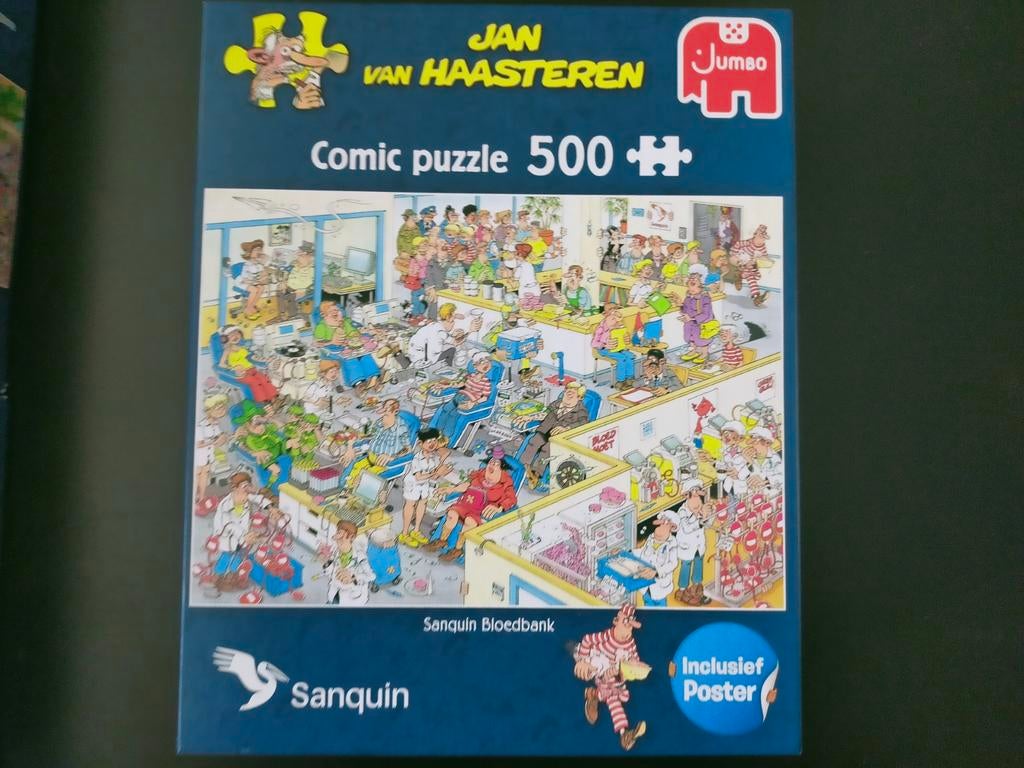 Jan van Haasteren Comic Puzzel Sanquin Bloedbank 500 stukjes, Ophalen of Verzenden