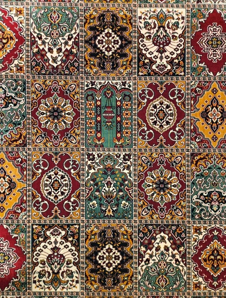 Vintage oosters wol vloerkleed vlakken design 200x305cm, Crème, 150 tot 200 cm, Onbekend, 200 cm of meer