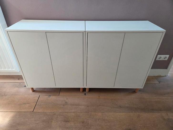 2x IKEA Eket kasten wit met poten, Huis en Inrichting, Kasten | Overige, Gebruikt, Verzenden