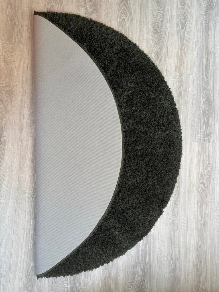 Donkergroen IKEA Vloerkleed - Rond, 130 cm, Ophalen, 100 tot 150 cm, Rond, Zo goed als nieuw
