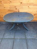 Ovale tuintafel van kunststof, Ophalen, Gebruikt, Rechthoekig, Kunststof
