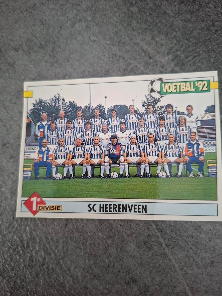 Panini sticker Voetbal 92. Teamfoto SC Heerenveen., Verzenden, Zo goed als nieuw, Sticker