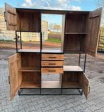 NIEUW! Denver Supreme XXL kast 160 cm mangohout / staal, Ophalen, Nieuw, Minder dan 150 cm, 150 tot 200 cm