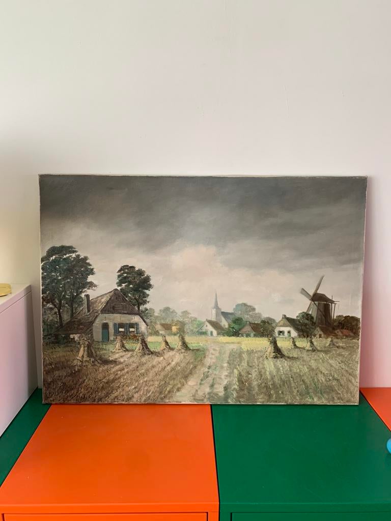 Olieverf schilderij Piet Schoen, Antiek en Kunst, Ophalen of Verzenden