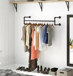 2 x Kledingstang wandmontage industriële buis kledingstangen, Ophalen, Metaal, Wandkapstok, Minder dan 100 cm