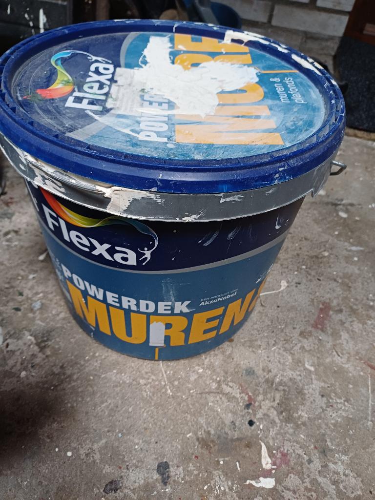 MUURVERF en verf, Doe-het-zelf en Verbouw, Verf, Beits en Lak, Ophalen, Gebruikt, Grijs, Verf