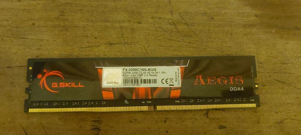 Ddr4 8gb G.Skill Aegis 3200mhz, Computers en Software, RAM geheugen, Ophalen, DDR4, Zo goed als nieuw, Desktop