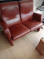 Echt een mooi bruin leren bankstel, Huis en Inrichting, Ophalen, Overige materialen, Minder dan 75 cm, Tweepersoons