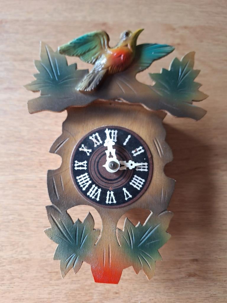 Koekoeksklokje met vogel en bladeren, Antiek en Kunst, Antiek | Klokken, Ophalen of Verzenden