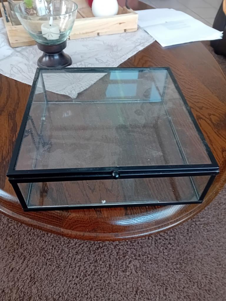 Glazen ,sier opberg kist/bakjes heel veel op voorraad, Ophalen, Minder dan 50 cm, Rond, Nieuw